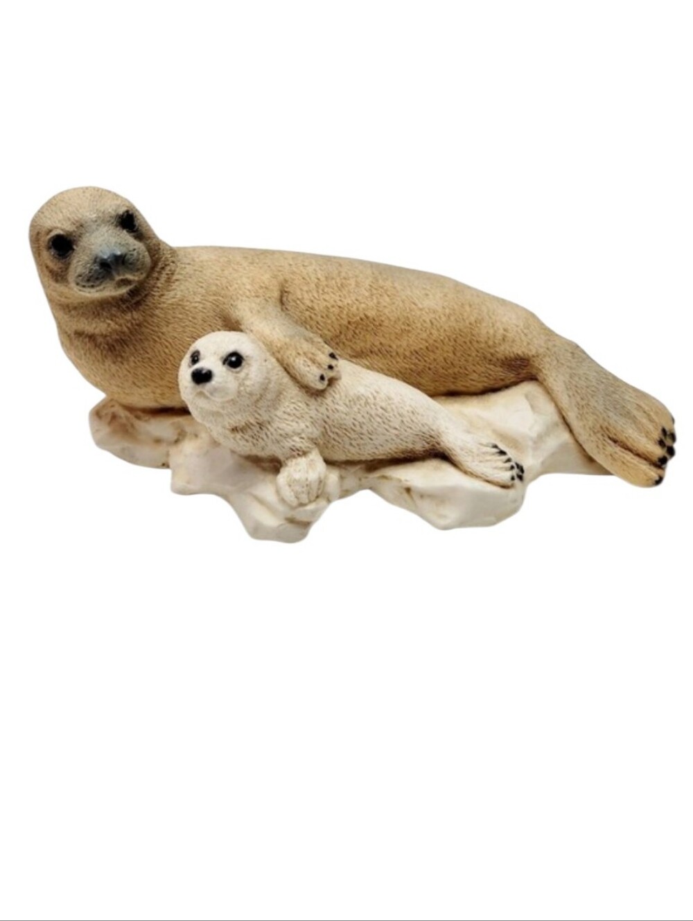 Vintage 1988 Castagna Italy Alabaster Resin Mother & Child Baby Seal Figurine